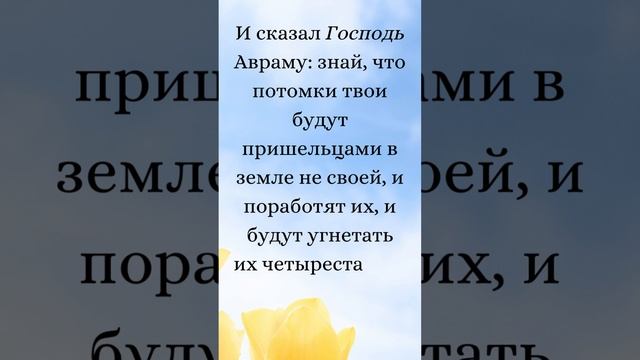 Бытие 15:13-14 (Русская Синодальная Библия) #библия #писание #русскаясинодальнаябиблия #бытие