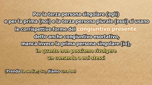 IL MODO IMPERATIVO IN ITALIANO