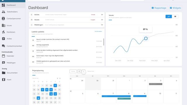 Planning op het dashboard Dialog