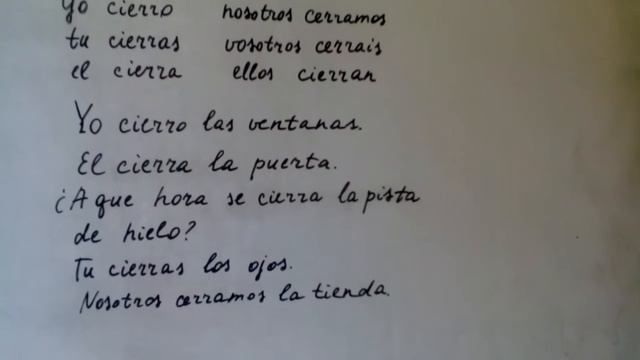 Espanol. Глагол cerrar.