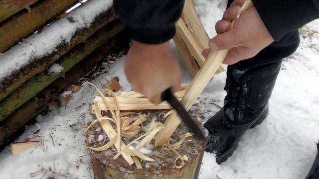 Бушкрафт. Стружка для разведения костра.