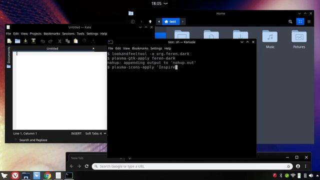 Proof Of Concept Demonstration of some Plasma Customisation Scripts for Feren OS Next