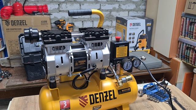 Установка регулятора давления Denzel R1500 на компрессор