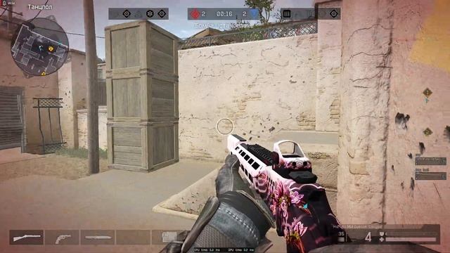 Warface, Рейтинговый Матч, 17 лига, карта Переулки, Медик Marlin 1894 Custom Сакура.