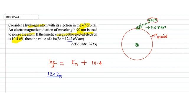 Consider a hydrogen atom with its electron in the `n^(th)` orbital An electomagnetic