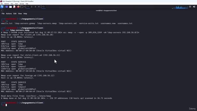 AD Pentest 04 Module  - 11 -Network Mapping - Finding LDAP Servers with nmap