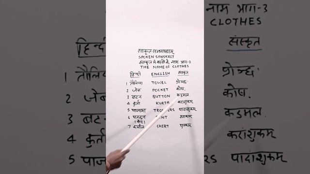 Udayachalam Spoken Sanskrit संस्कृत सम्भाषणम्//संस्कृत में वस्त्रों के नाम//भाग -३//by Jahnvi Shukl