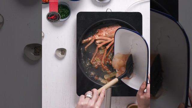 Lobster Linguini garnished with lobster oil by Ferguson Australia