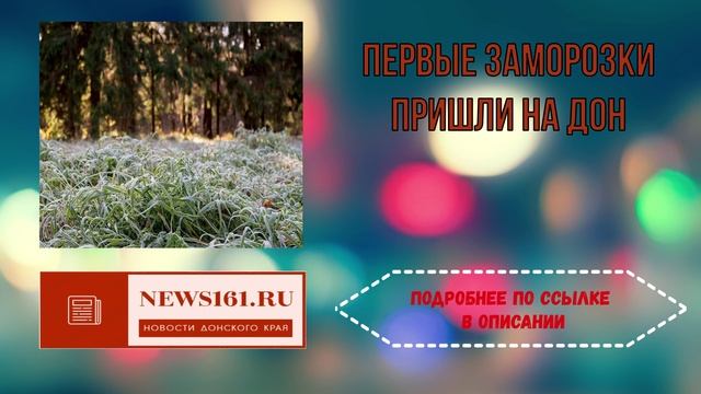 Первые заморозки пришли на Дон