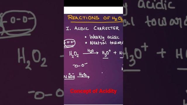 Acidic nature of H2O2