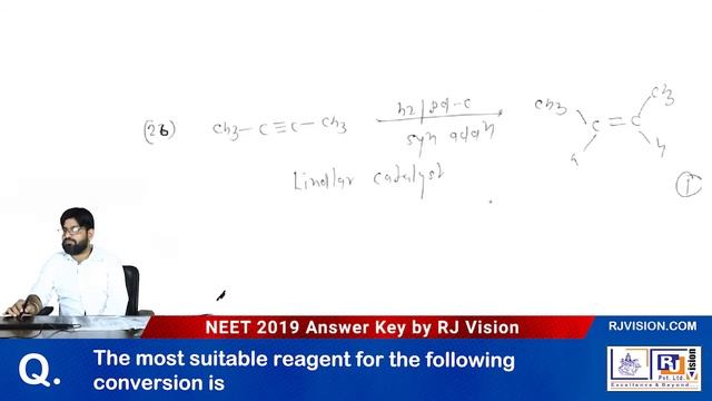 NEET 2019 Official Answer Key: Chemistry Que no. 26. code Q6