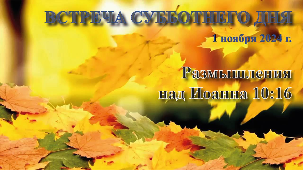 32. Встреча субботнего дня (01.10.2024). От Иоанна 10:16. Пастор Виктор Манилич