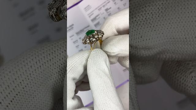 Кольцо с изумрудом и бриллиантами, арт: К8878