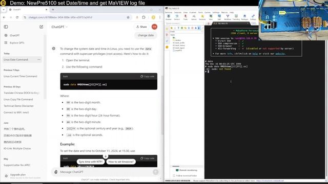 8_Demo_ NewPre5100 set Date-time and get MaVIEW log file