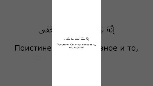 СУРА АЛЬ-А'ЛА  АЯТЫ 1-14