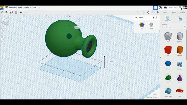 [1DAY_1CAD] PLANTS VS ZOMBIES GAME PEASHOOTER (Tinkercad Know-how _ Style _ Education)