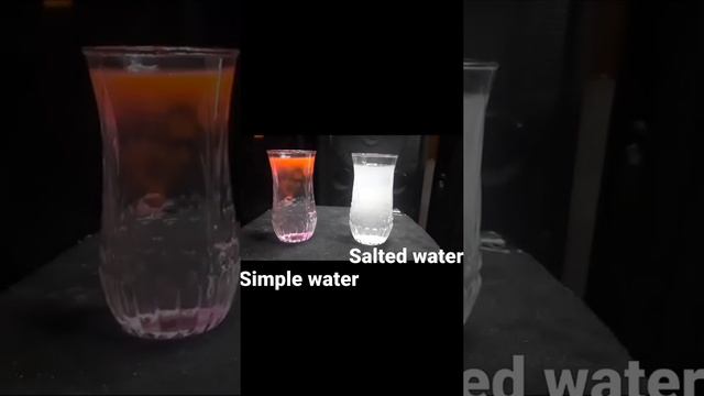 Simple water and salted water experiment for density