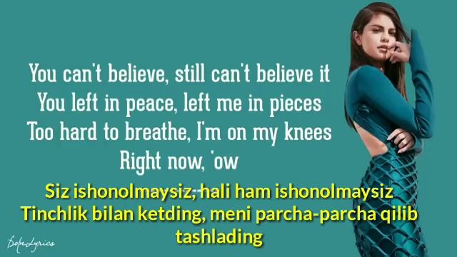 Selena Gomez - Same Old Love (Translate Uzbek) Yangi qo'shiq tarjimasi