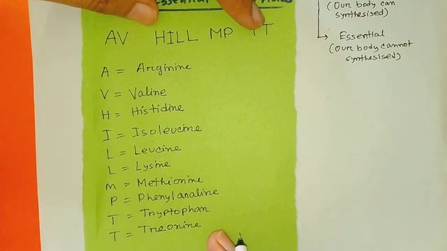 Trick To Memorize Amino Acids(Non-Essential and Essential) Less than 3 Minutes