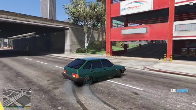 GTA 5 VAZ-2109 мощный дрифт кар дрифтцет в городе в гта 5,