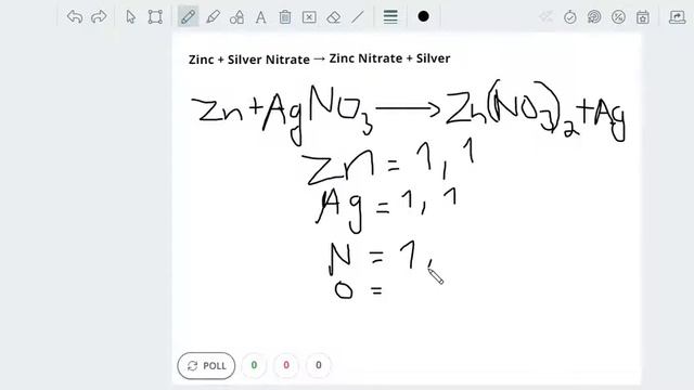 Zinc + silver nitrate  → Zinc  Nitrate + Silver