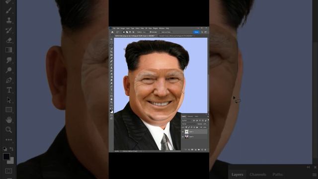 Поменяйтесь лицами: тело Ким Чен Ына, лицо Дональда Трампа. #shorts #photoshop