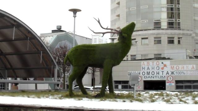 И зимой, в дождливый серый день... Пробежал по городу олень.