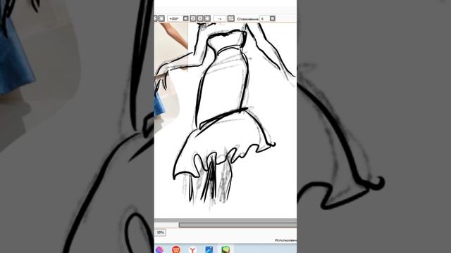 Быстрый фэшн скетч в программе Paint Tool SAI