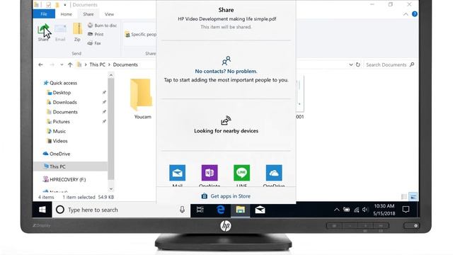 Windows 10で近距離共有を使用してファイルを共有する手順 | HP Support