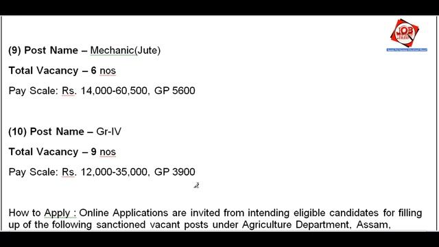 Agriculture Department, Assam Recruitment 2021 [Short Notification]