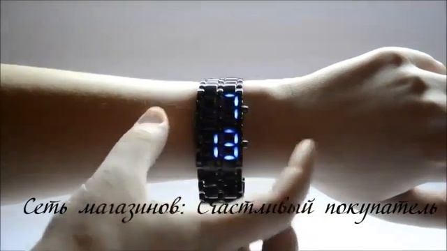 Светодиодные часы Iron Samurai с синими диодами