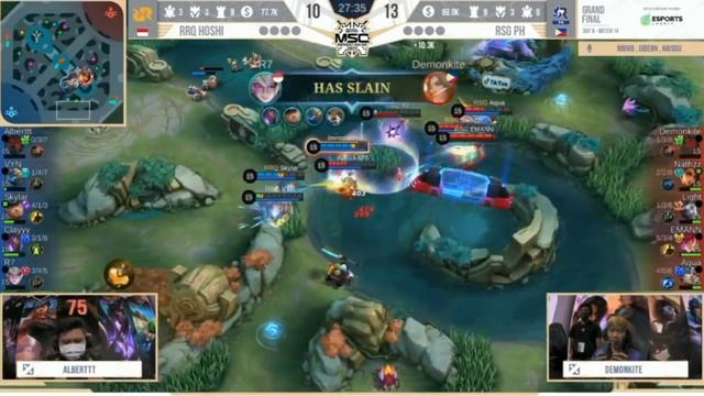RSG ph vs RRQ Grand finals Game 1 last lord fight MSC 2022