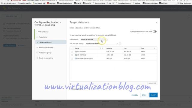 VMware vSphere Replication   Enable Replication on VM