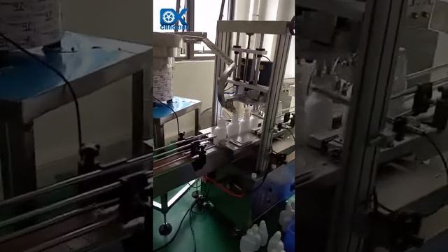 Automatic filling capping line for disinfectant bottles refill, 6 heads filling and  caps capping