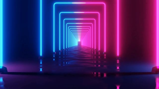 Blue And Pink Neon Gate Loop Motion Background