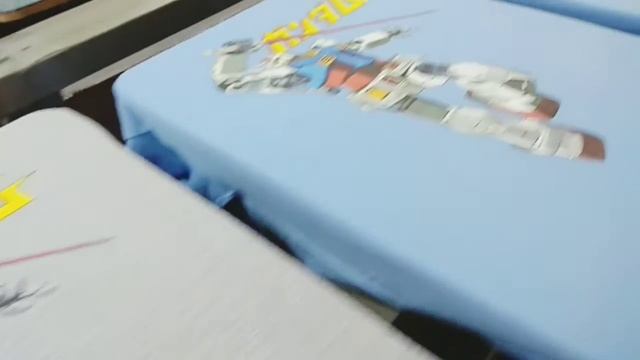 CYMK printing RX-78-2 Gundam using waterbased ink on long table