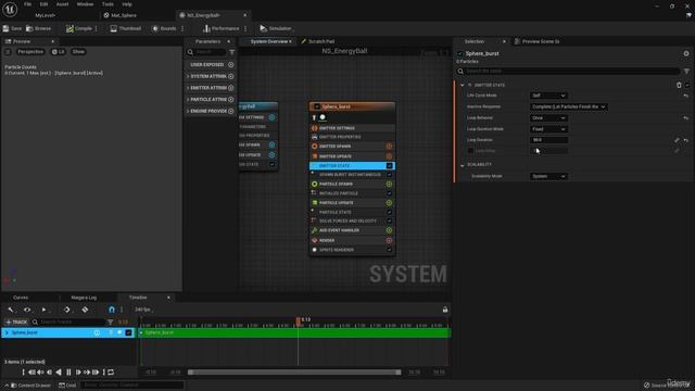 38 Creating the sphere emitter and assign material