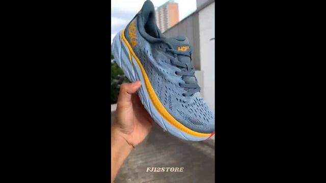 hoka clifton 8 grey yellow