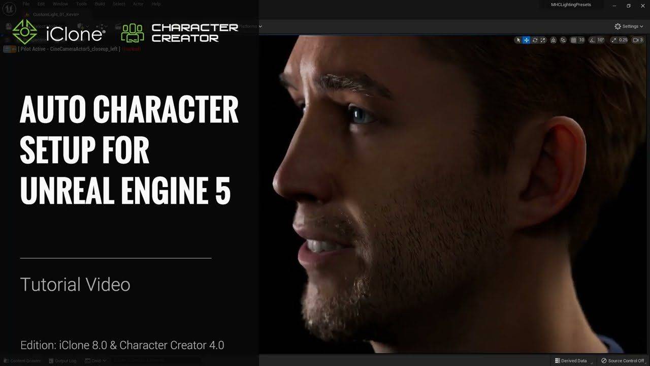 Перенос персонажей из Character Creator 4 и iClone 8 в Unreal Engine 5 с помощью плагина Auto Setup