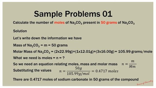 Moles Intro | Explaining Moles | Equations to determine Moles | Avogadro's Number | Mass | Number |