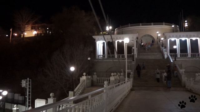 Вечерний мост Европа - Азия в Оренбурге.