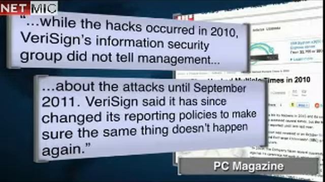 Netmic: VeriSign Says it was Hacked in 2010