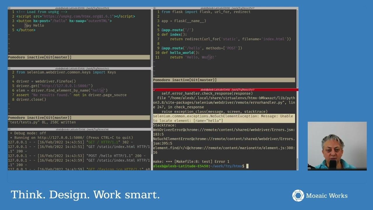 Alex learns htmx ep 1 - Simple example and setup tests