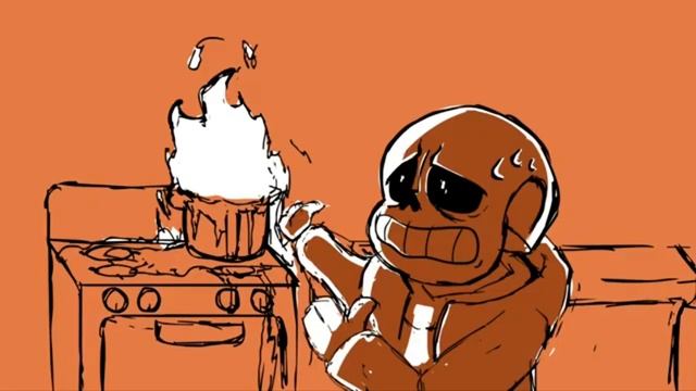 Sans burns the water