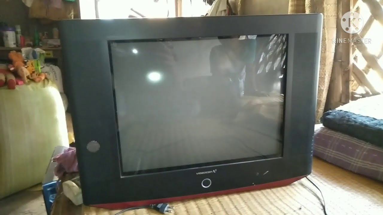 Videocon 21 inch ultra slim CRT TV, power indicator on, no picture problem,
