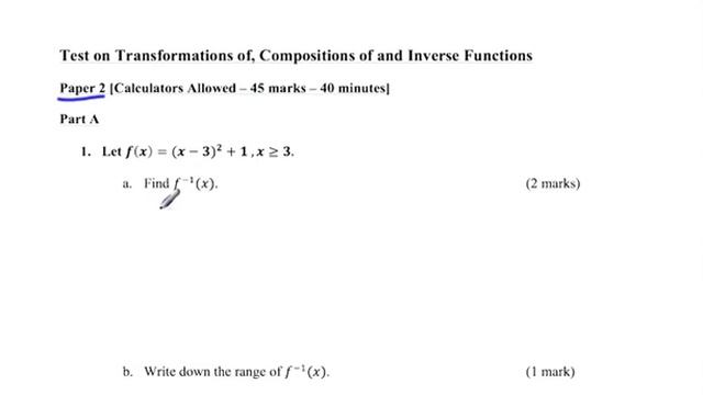 Test Solutions Transformations Compositions Inverses