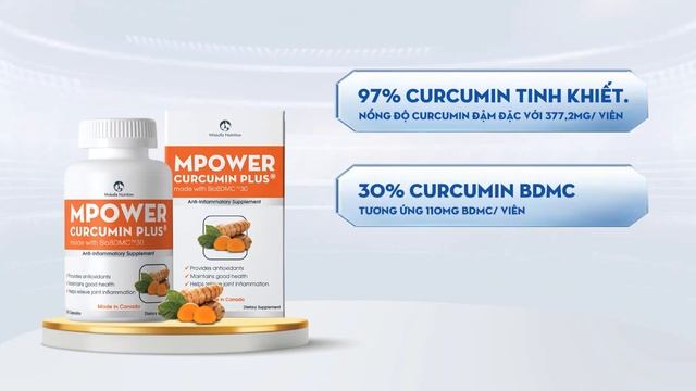 Giới thiệu Mpower Curcumin Plus - Curcumin sinh học được cấp bằng sáng chế