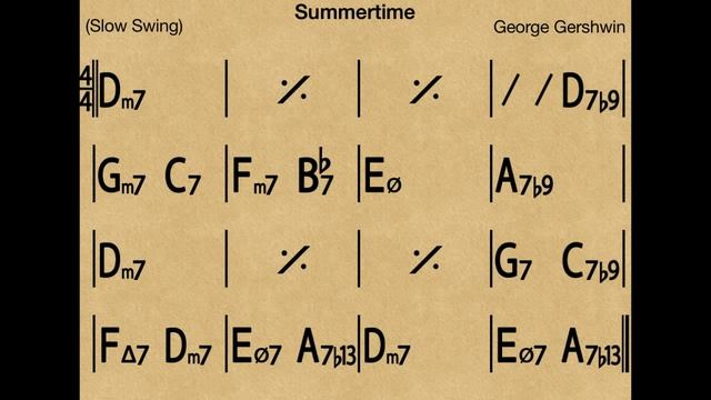 Summertime (D minor) - Backing track   Play-along