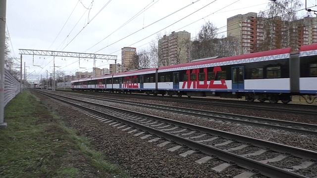 Электропоезд ЭГЭ2Тв-018 "Иволга 3.0" (аренда ЦППК) приг. поезд №7311/7312 Ипподром - Зеленоград.