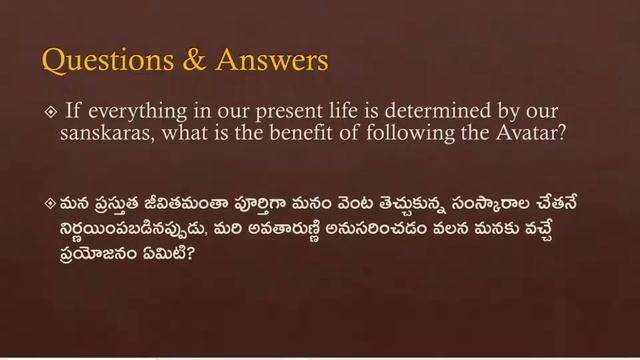 Why follow the Avatar, if everything is driven by "sanskaras"? (Q10/Part-03 of MDF Series-5: Q & A)